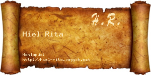 Hiel Rita névjegykártya